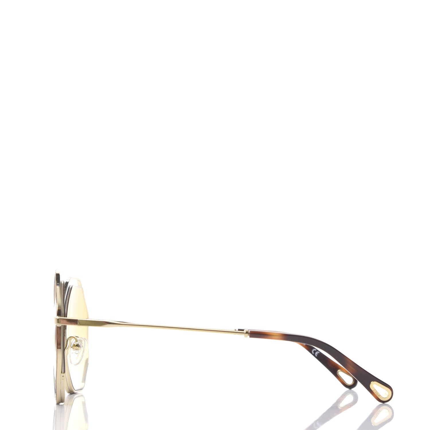Chloe Octagonal Sunglasses CE132S Havana Yellow 3 of 7