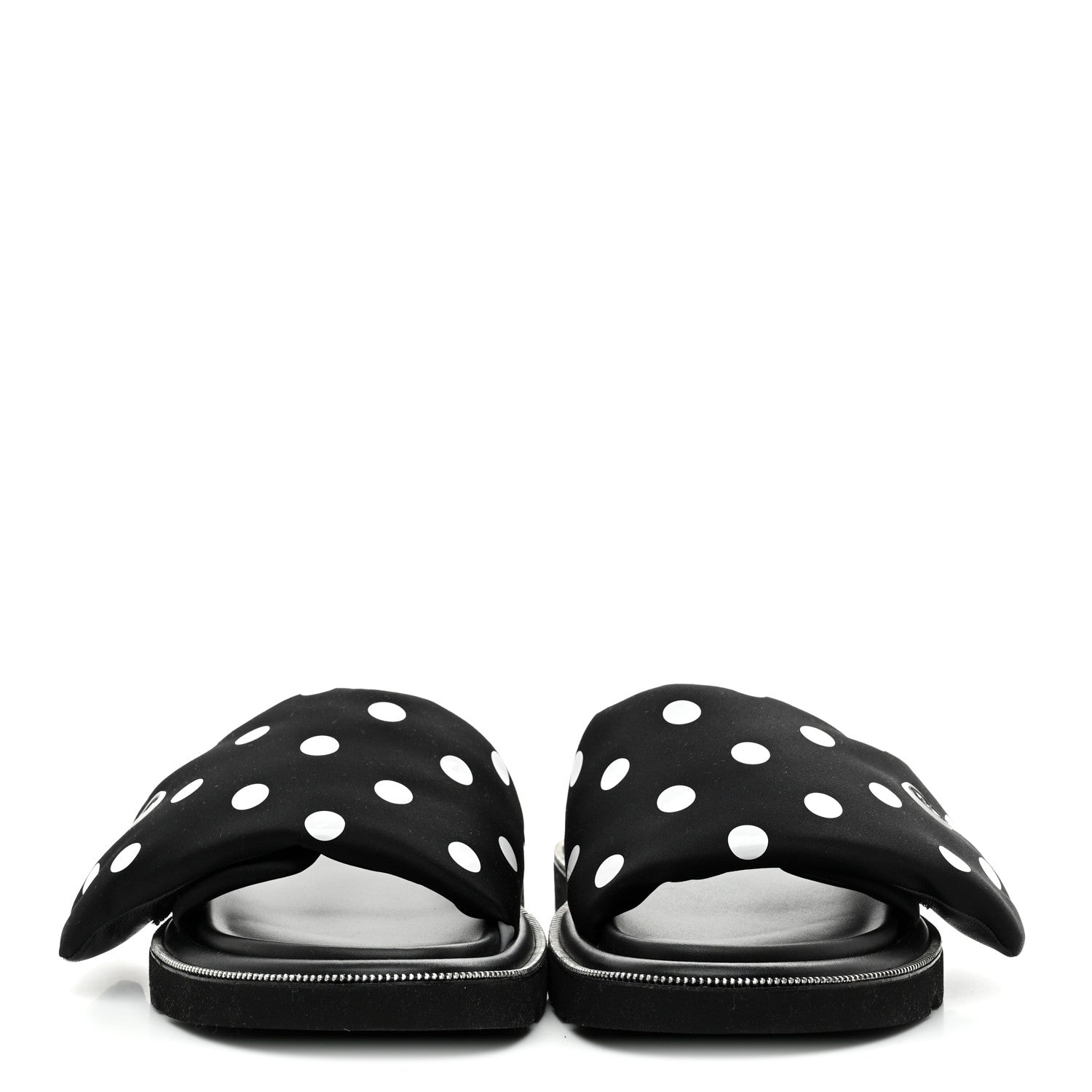 Louis Vuitton Satin Polka Dot Pool Pillow Flat Comfort Mule 41 Black White 3 of 9