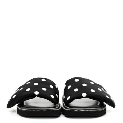 Louis Vuitton Satin Polka Dot Pool Pillow Flat Comfort Mule 41 Black White 3 of 9