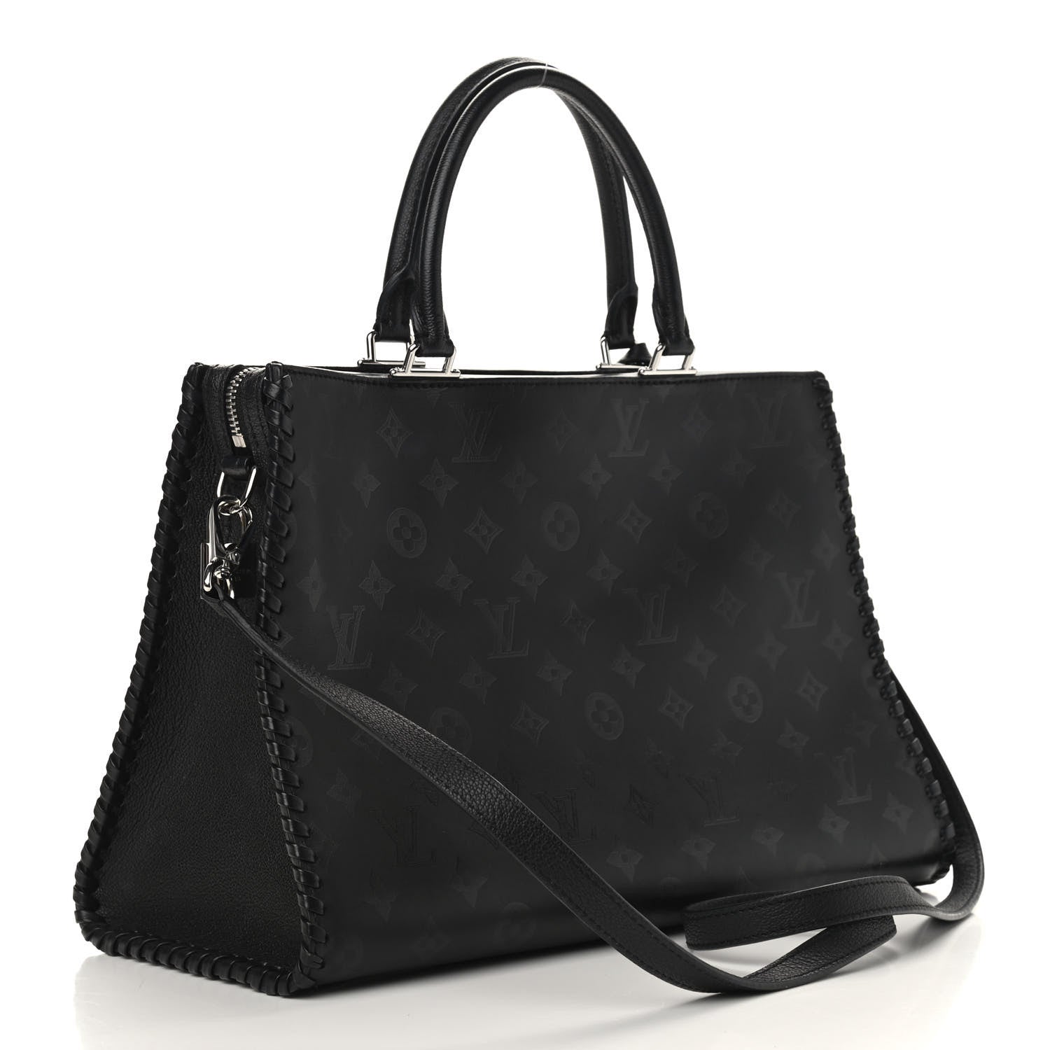 Louis Vuitton Monogram Cuir Plume Very Zipped Tote Black 2 of 8