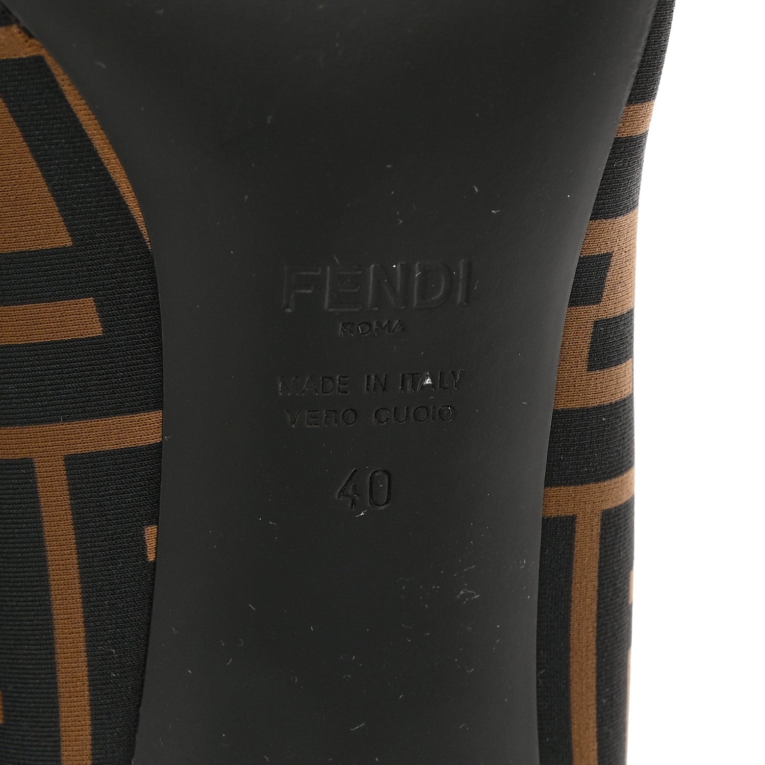 Fendi Lycra Vitello FF Logo Tape Promenade Ankle Boots 40 Tobacco Black 6 of 10