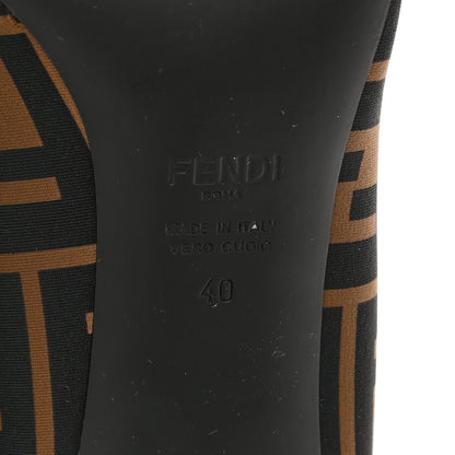 Fendi Lycra Vitello FF Logo Tape Promenade Ankle Boots 40 Tobacco Black 6 of 10