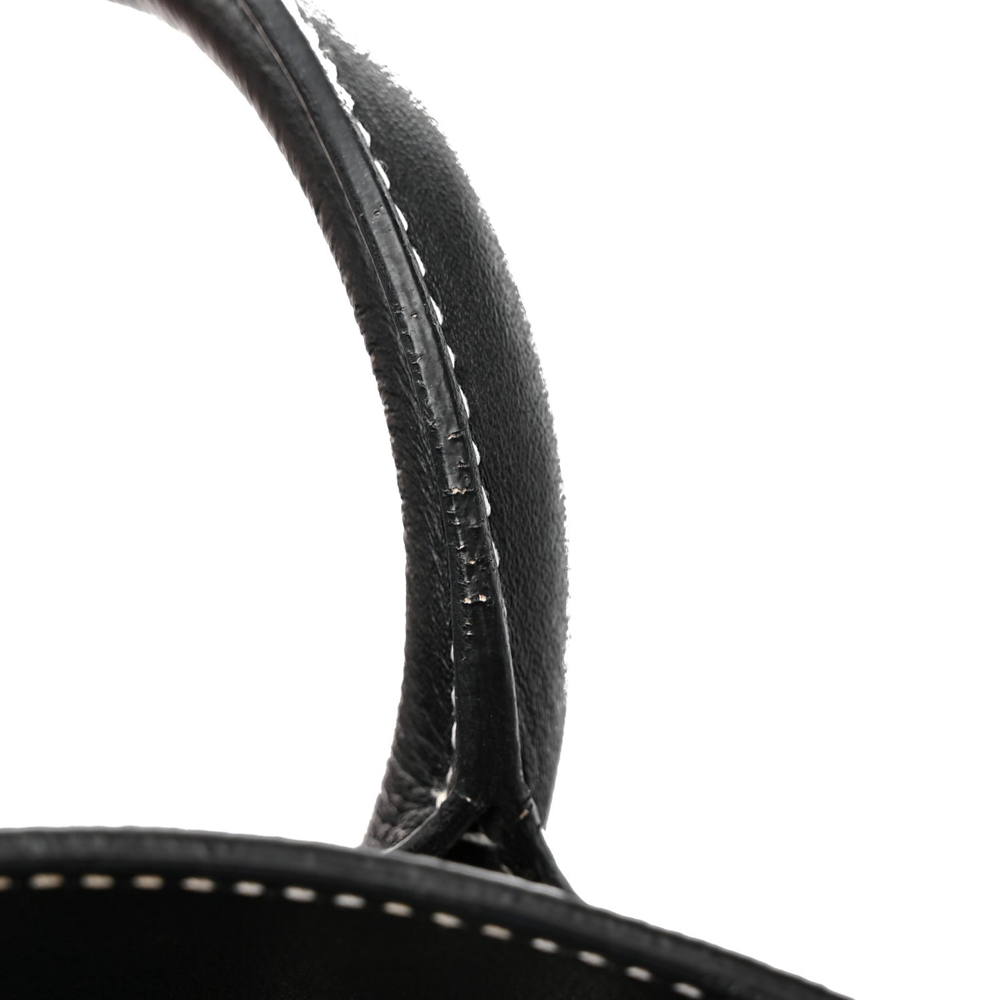 Grained Calfskin Topstitch Small Sac De Jour Black Porcelain