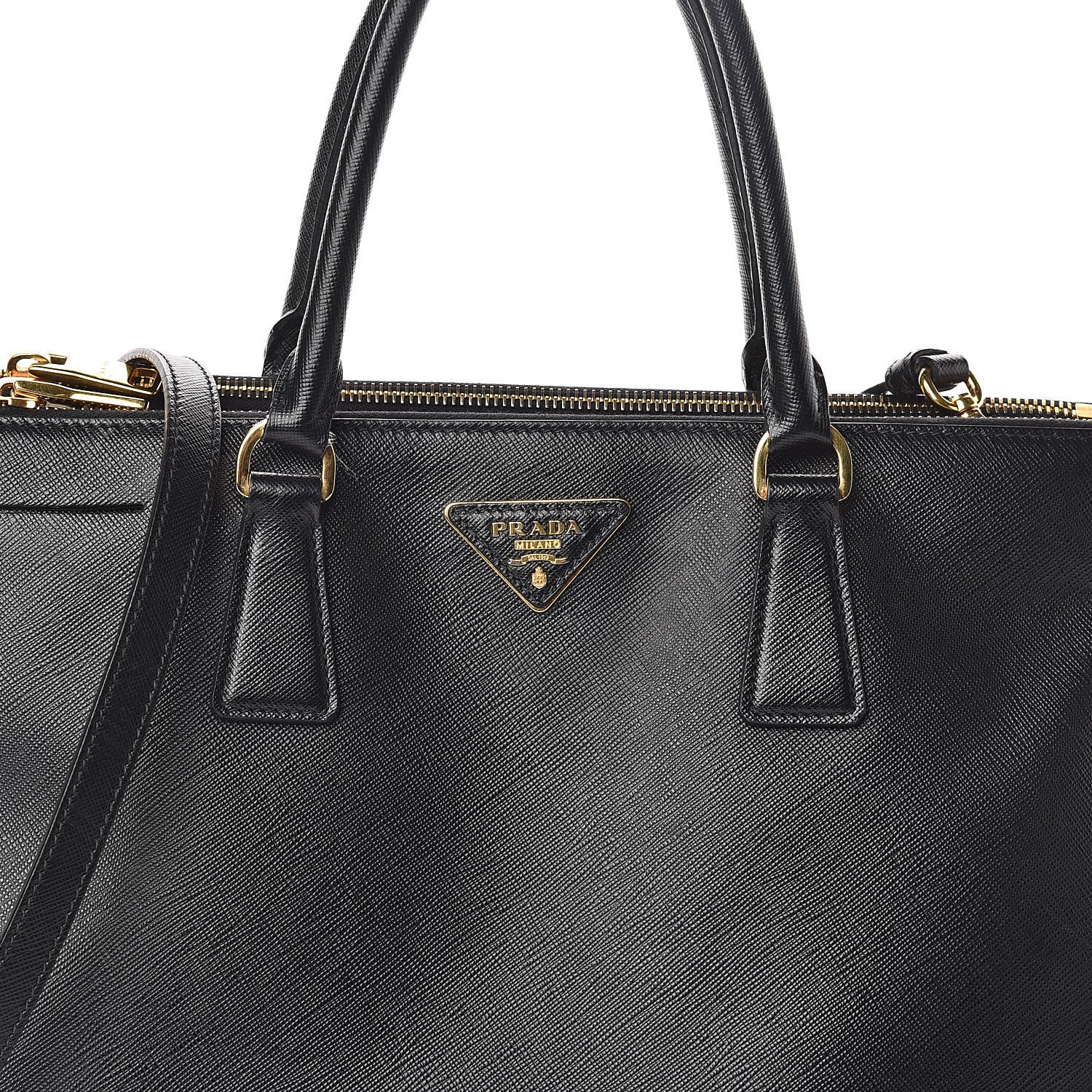 Prada Saffiano Medium Galleria Double Zip Tote Black 8 of 12