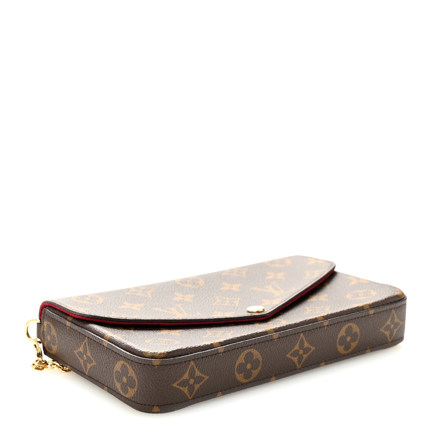 Monogram Pochette Felicie Chain Wallet Fuchsia