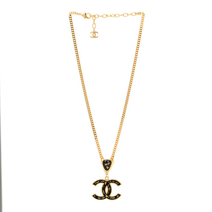 Chanel Resin CC Necklace Gold Black 3 of 7