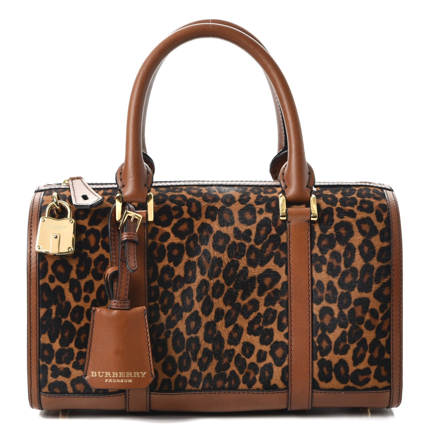 Leopard Ponyskin House Check Calfskin Boston Tan