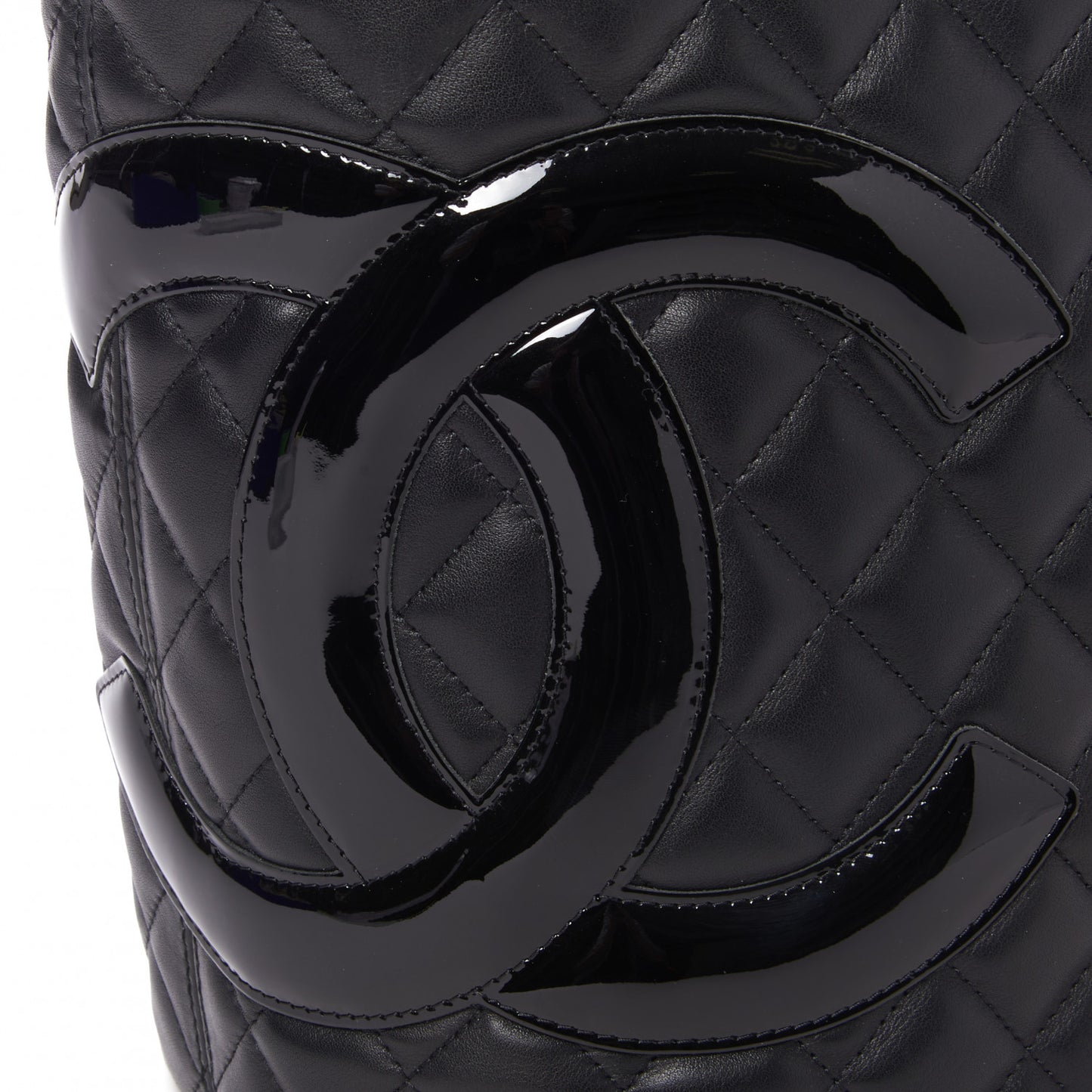 Calfskin Quilted Large Cambon Tote Black