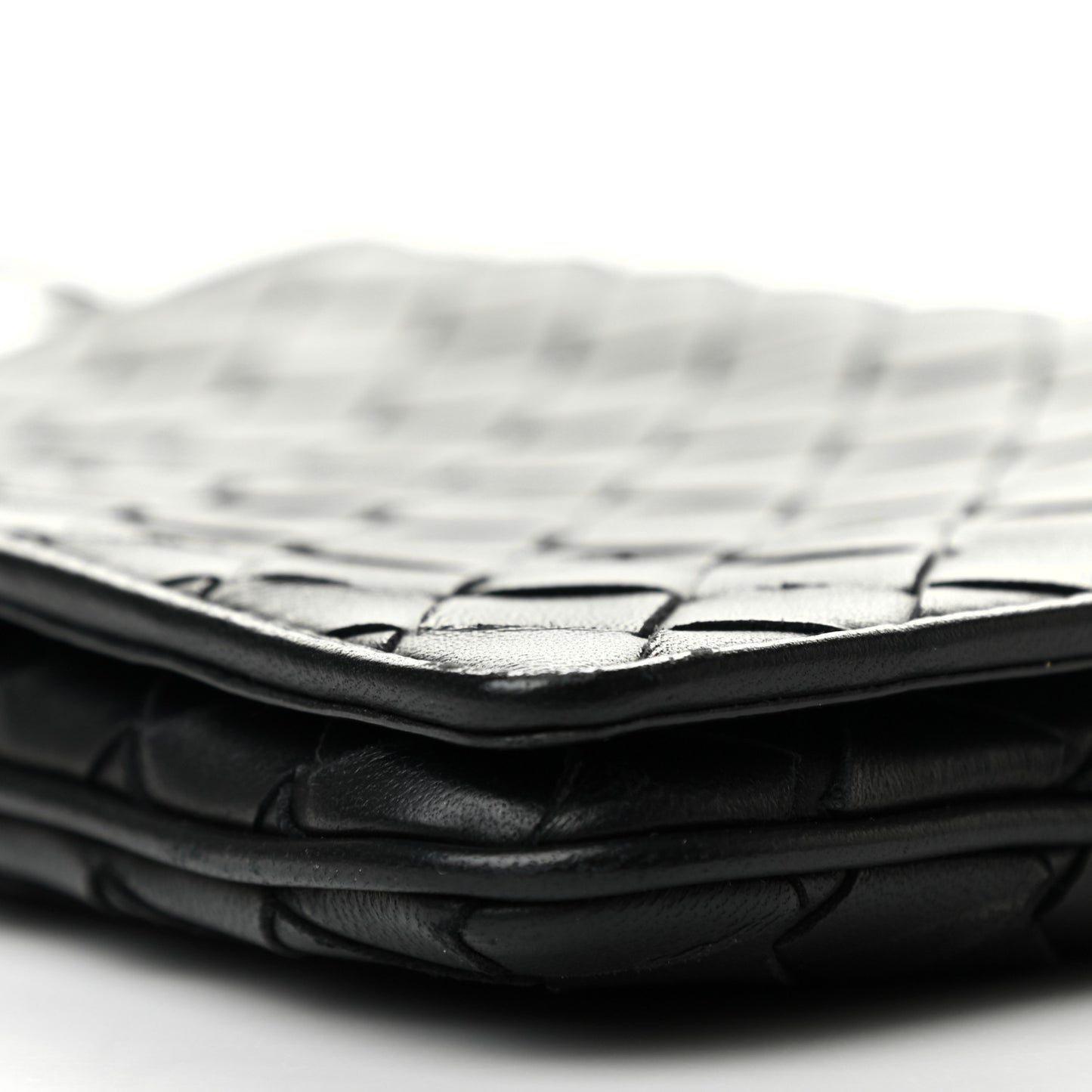 Nappa Intrecciato Crossbody Messenger Flap Black
