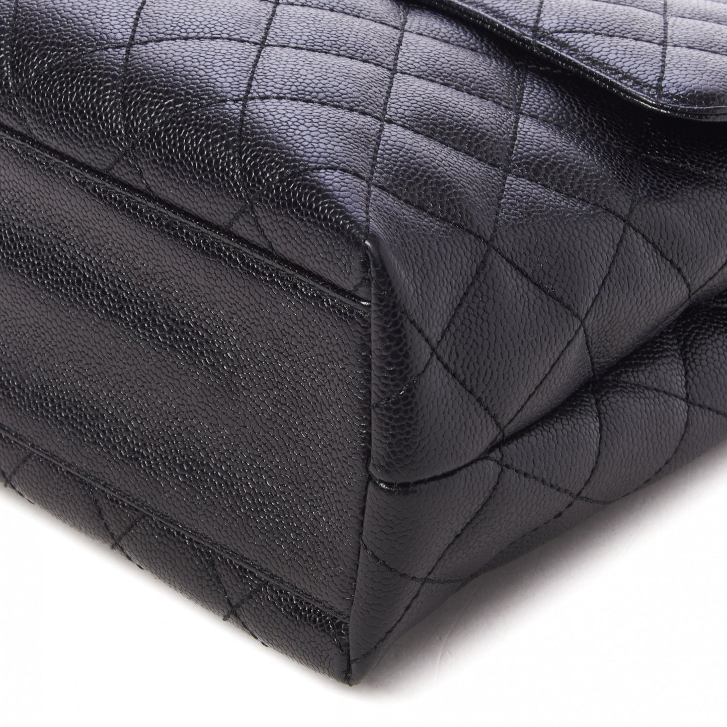 Caviar Quilted Jumbo Kelly Flap Black