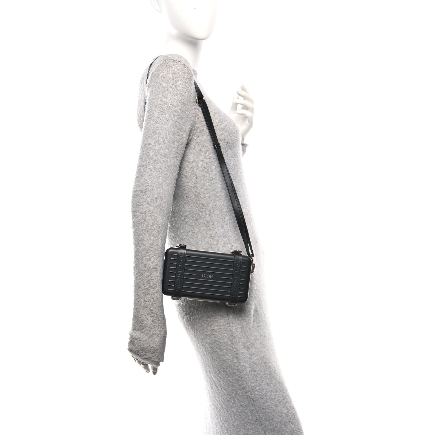 Christian Dior X RIMOWA Aluminum Personal Clutch On Strap Black
