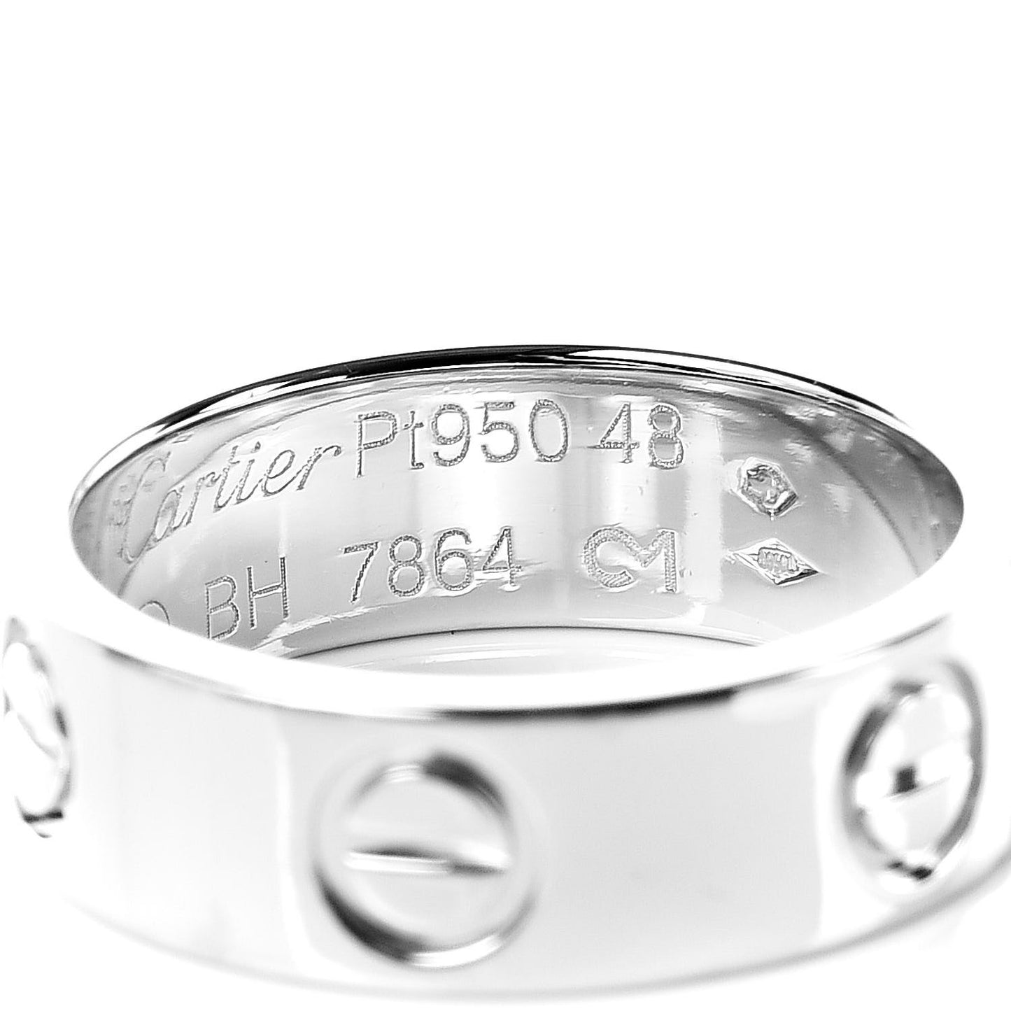 Platinum 5.5mm LOVE Ring 48 4.5