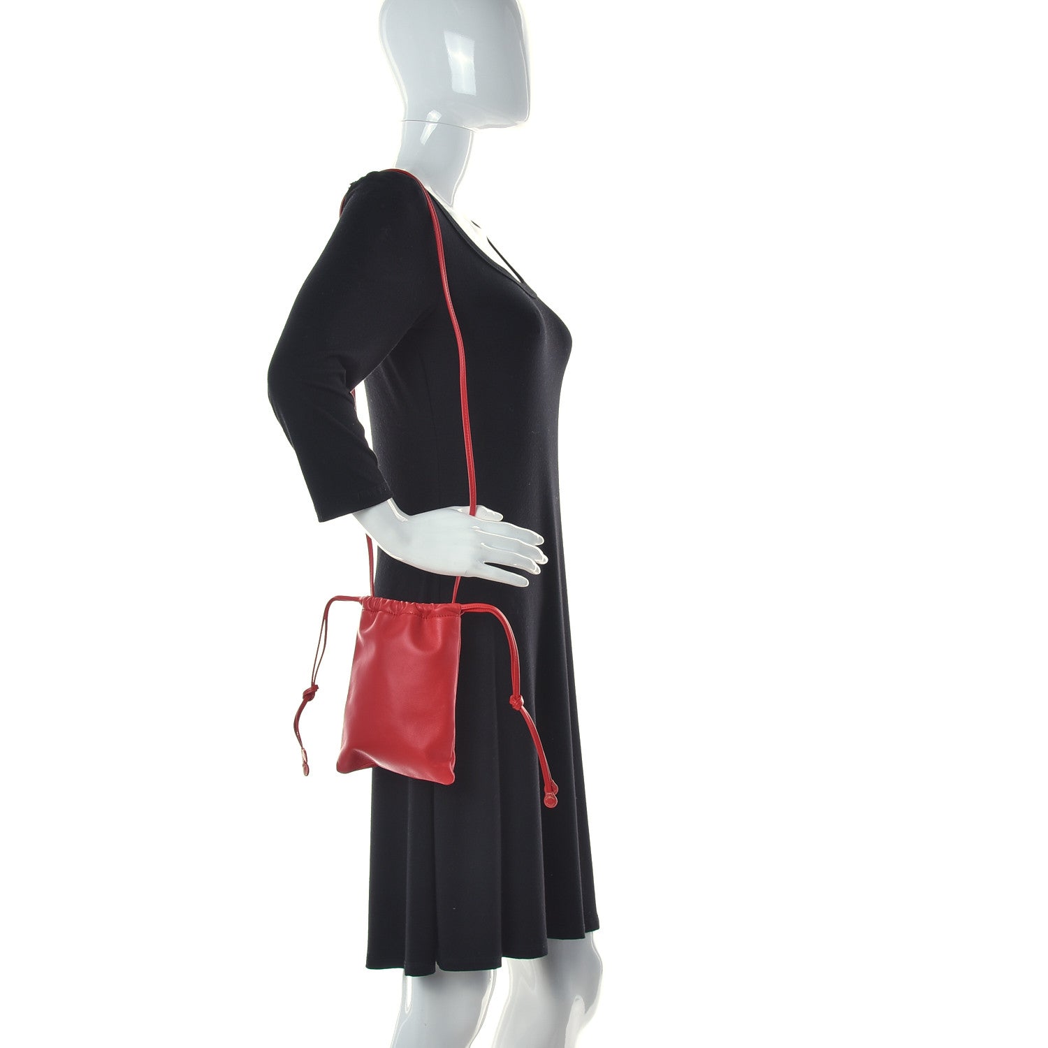 Burberry Calfskin Small Drawcord Pouch Red 3 of 12