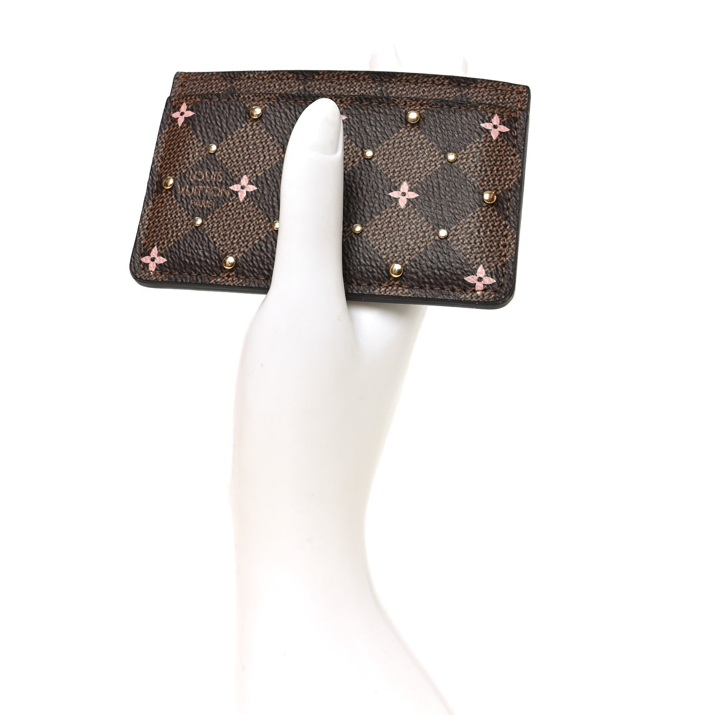Damier Ebene Studded Card Holder