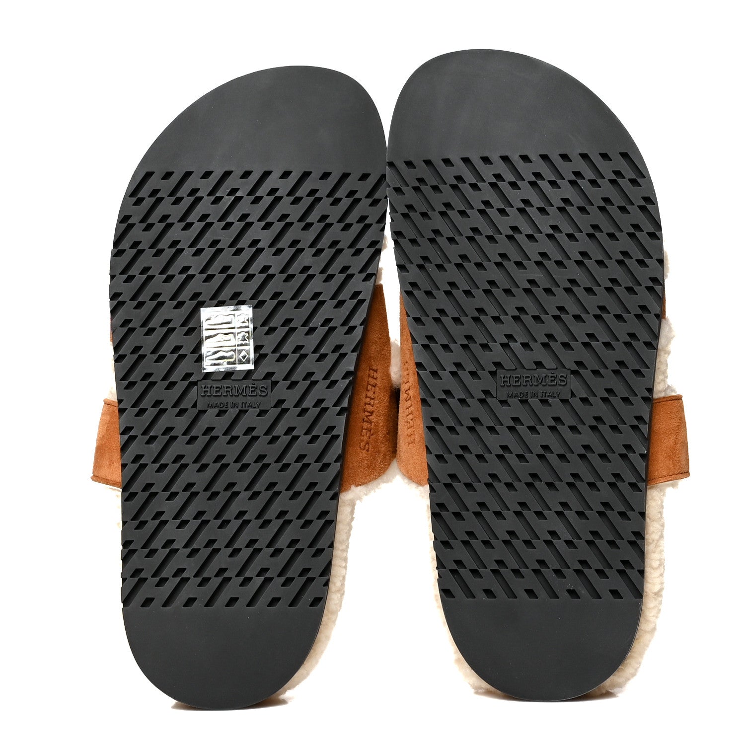 Hermes Suede Goatskin Woolskin Womens Chypre Sandals 35 Naturel Ecru 5 of 8