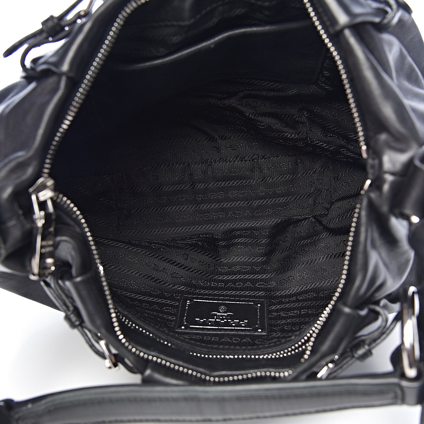 Soft Calfskin Pleated Hobo Black