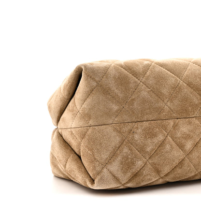 Chanel Suede Clutch With Chain Dark Beige 9 of 11
