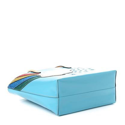 Gucci Calfskin Childrens Rainbow Tote Blue 4 of 10
