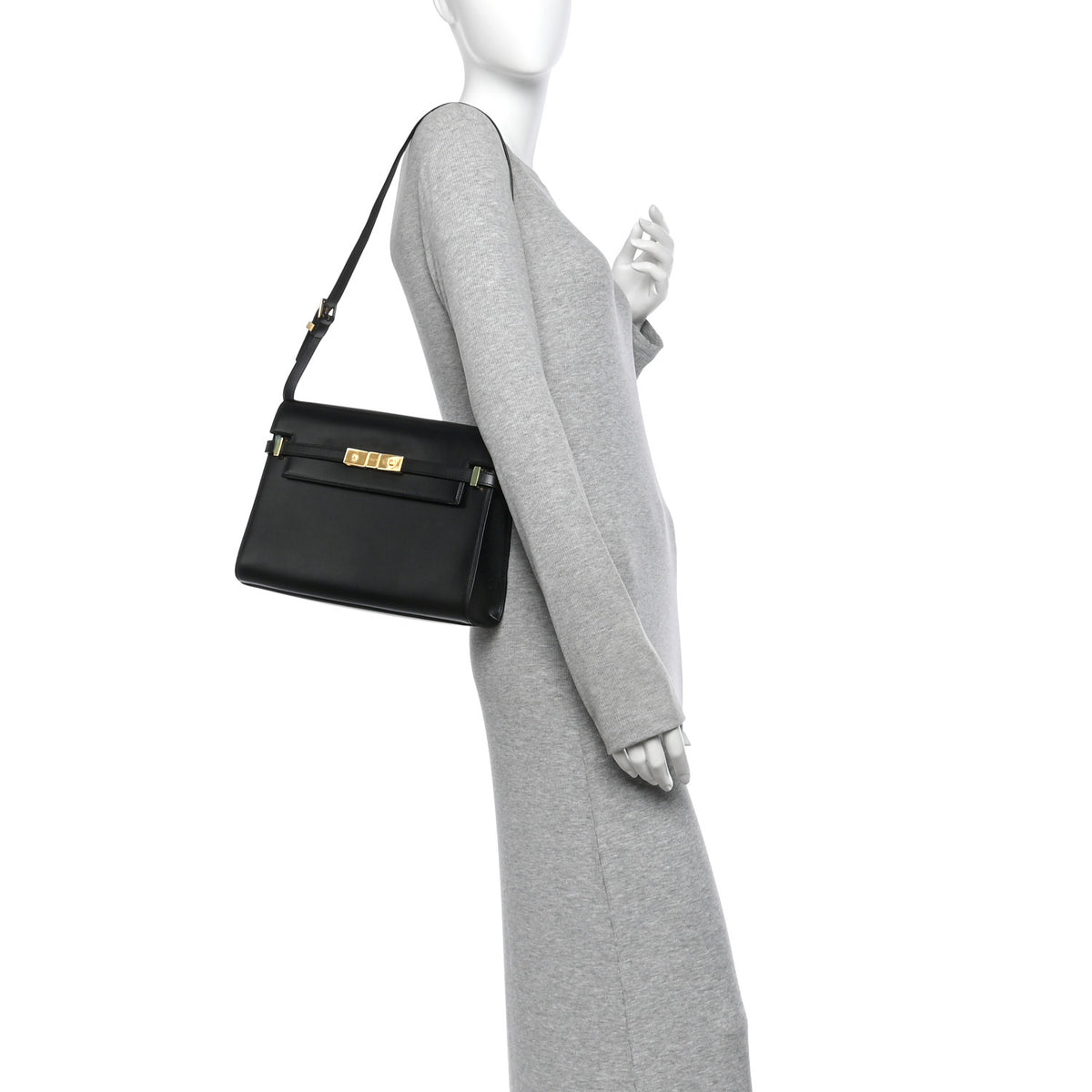 Saint Laurent Smooth Calfskin Manhattan Shoulder Bag Black 2 of 15