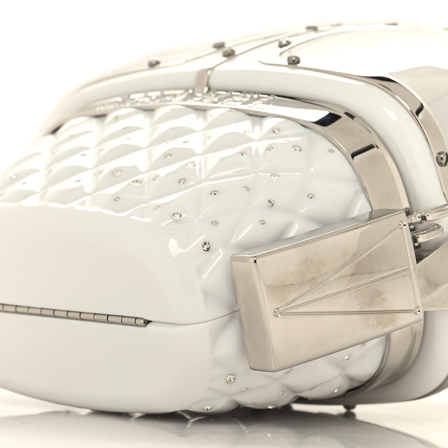 Chanel Lucite Enamel Strass Evening In The Mountain Gondola Minaudiere Clutch White 10 of 11