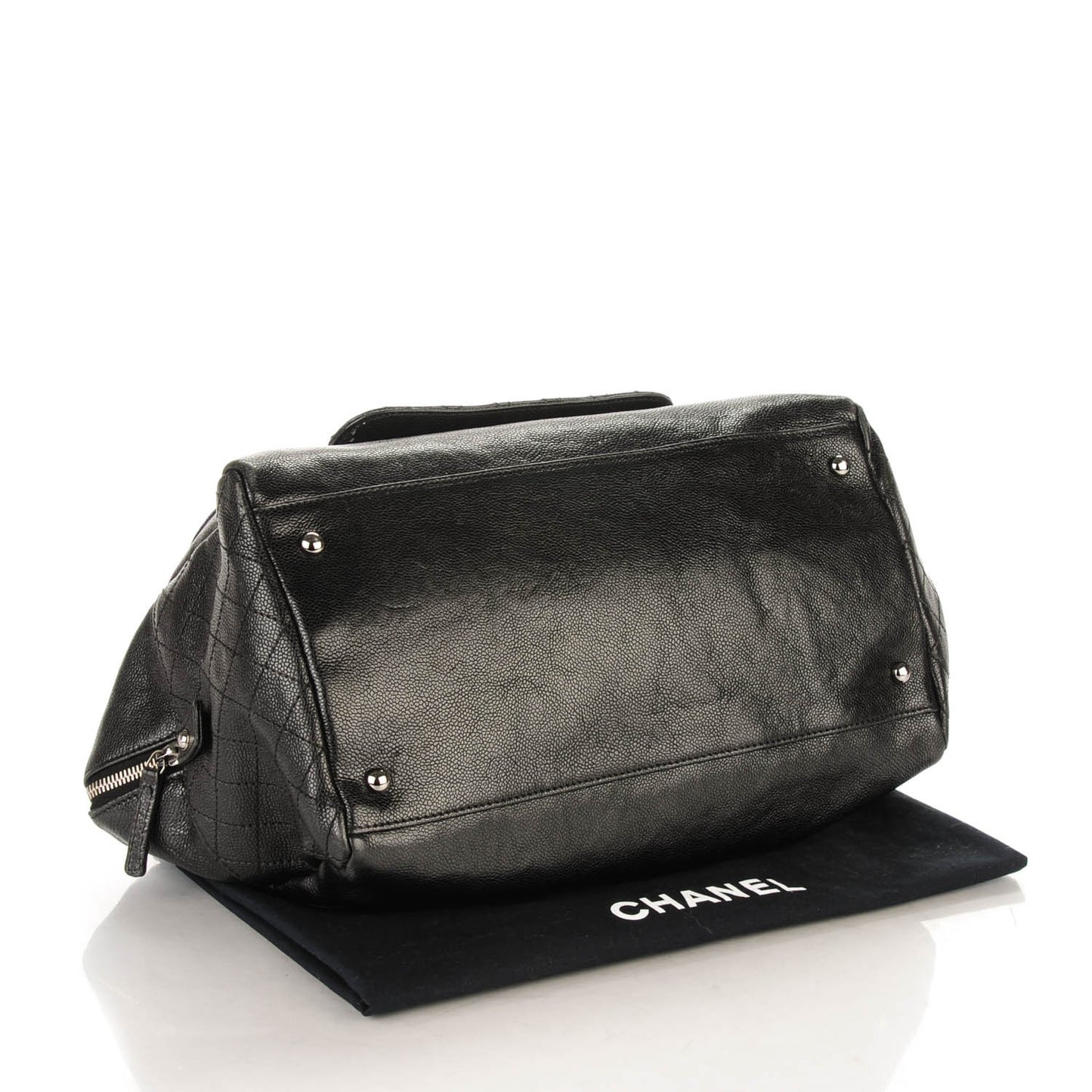 Glazed Caviar Pocket In The City Tote Black