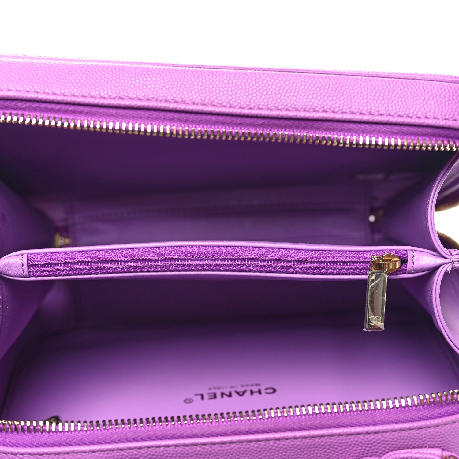 Chanel Caviar Quilted Medium CC Filigree Vanity Case Purple 5 of 11