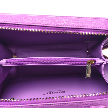 Chanel Caviar Quilted Medium CC Filigree Vanity Case Purple 5 of 11