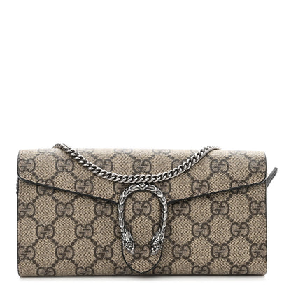 Gucci GG Supreme Monogram Dionysus Chain Clutch Wallet Beige Black 1 of 9