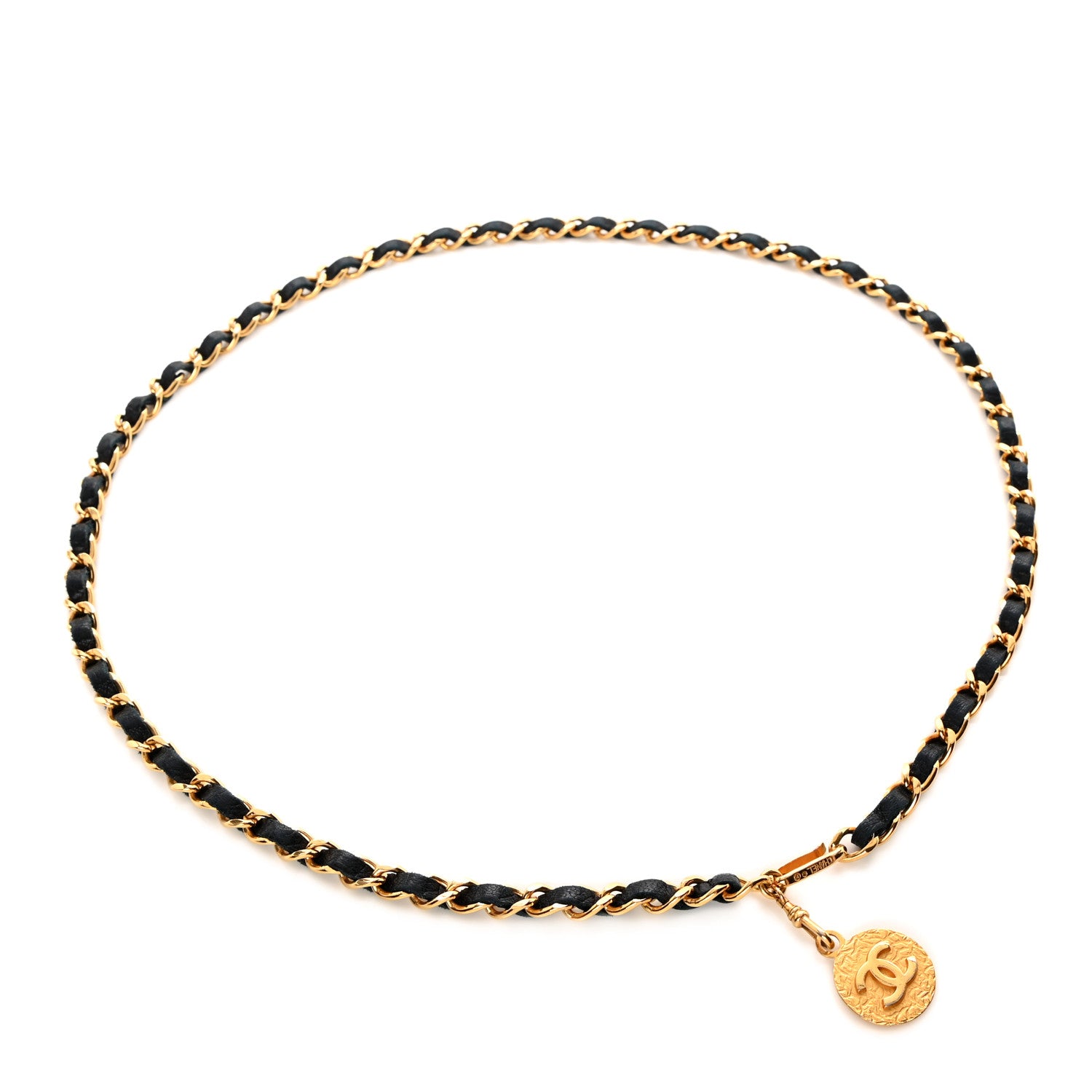 Chanel Lambskin Chain CC Medallion Belt Black Gold 1 of 5