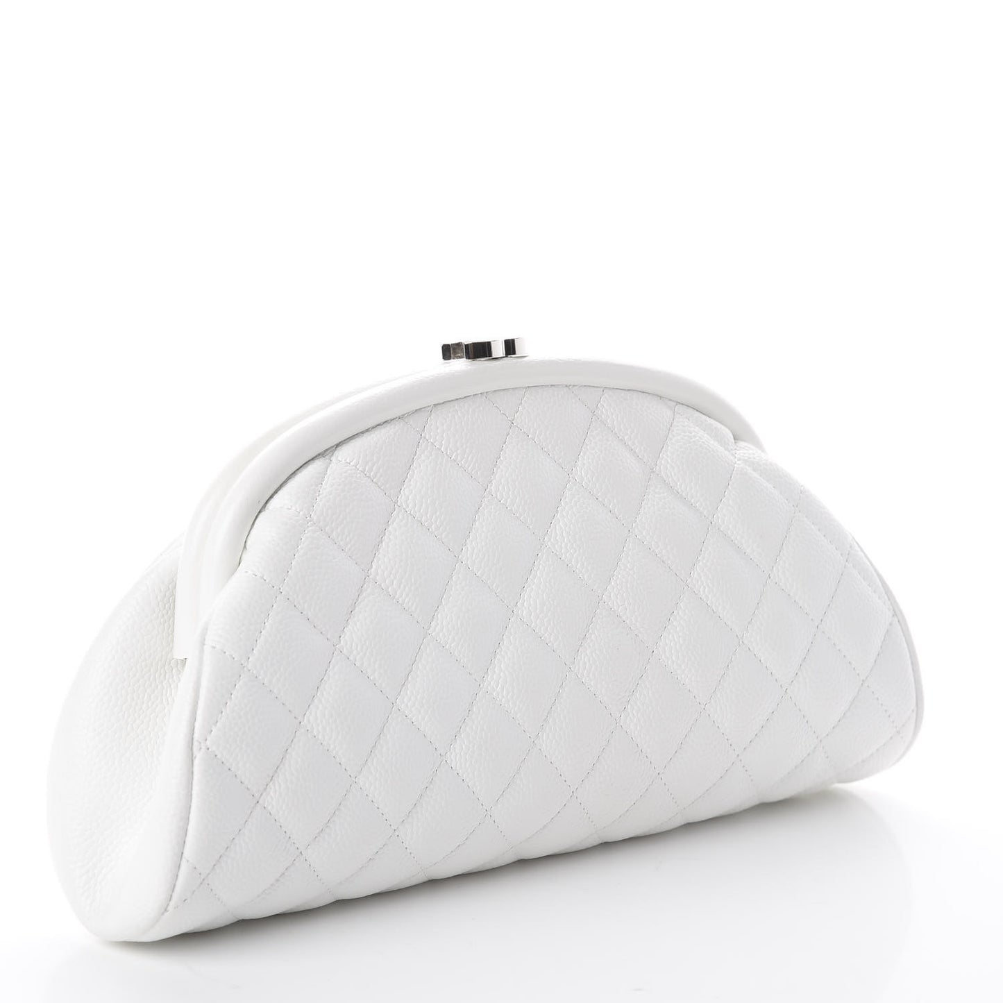 Caviar Quilted Timeless Clutch White