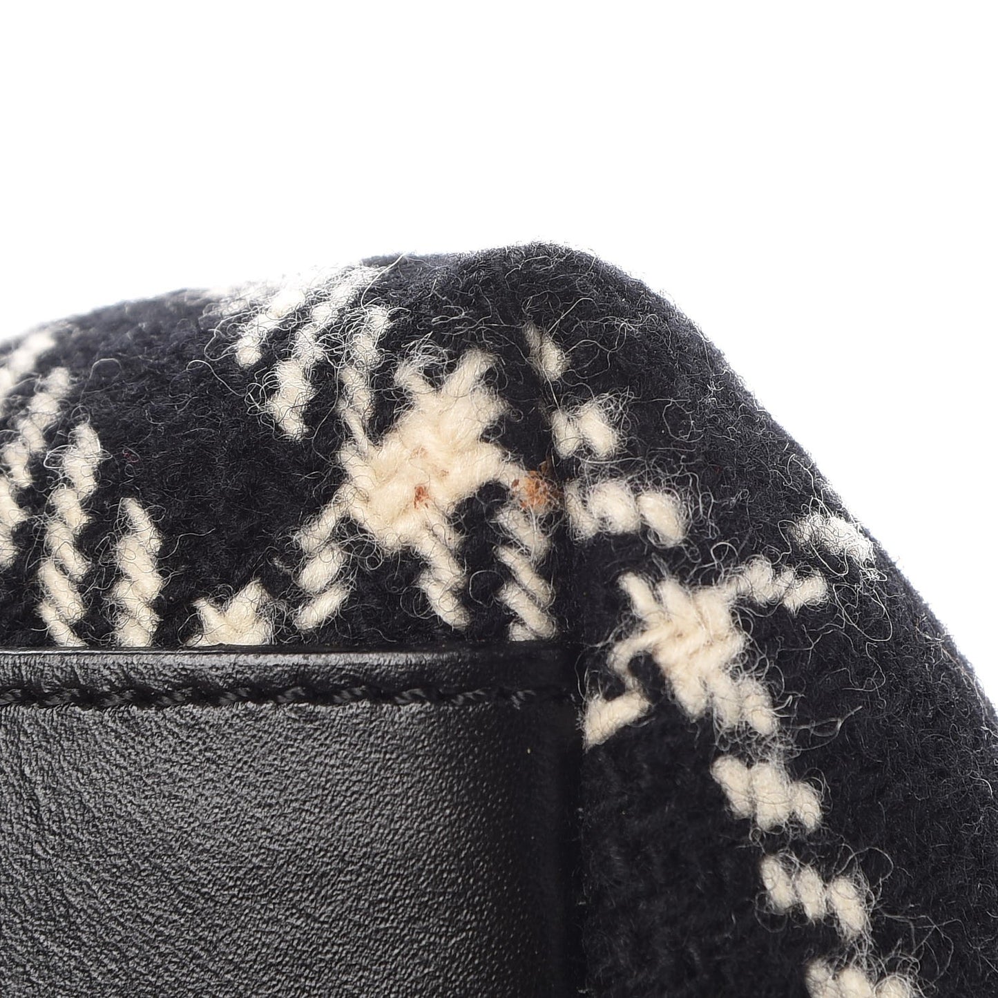 Wool Plaid Check Small Shoulder Bag Black