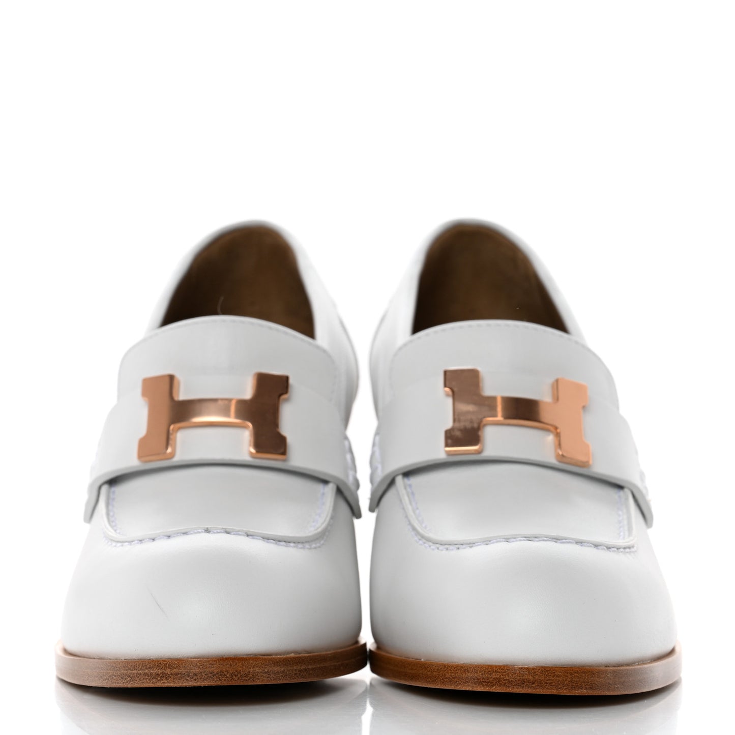 Calfskin Womens Dauphine 70 Moccasin Loafers 36 White