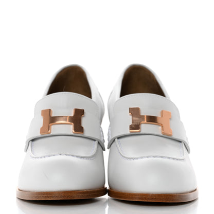 Hermes Calfskin Womens Dauphine 70 Moccasin Loafers 36 White 2 of 10