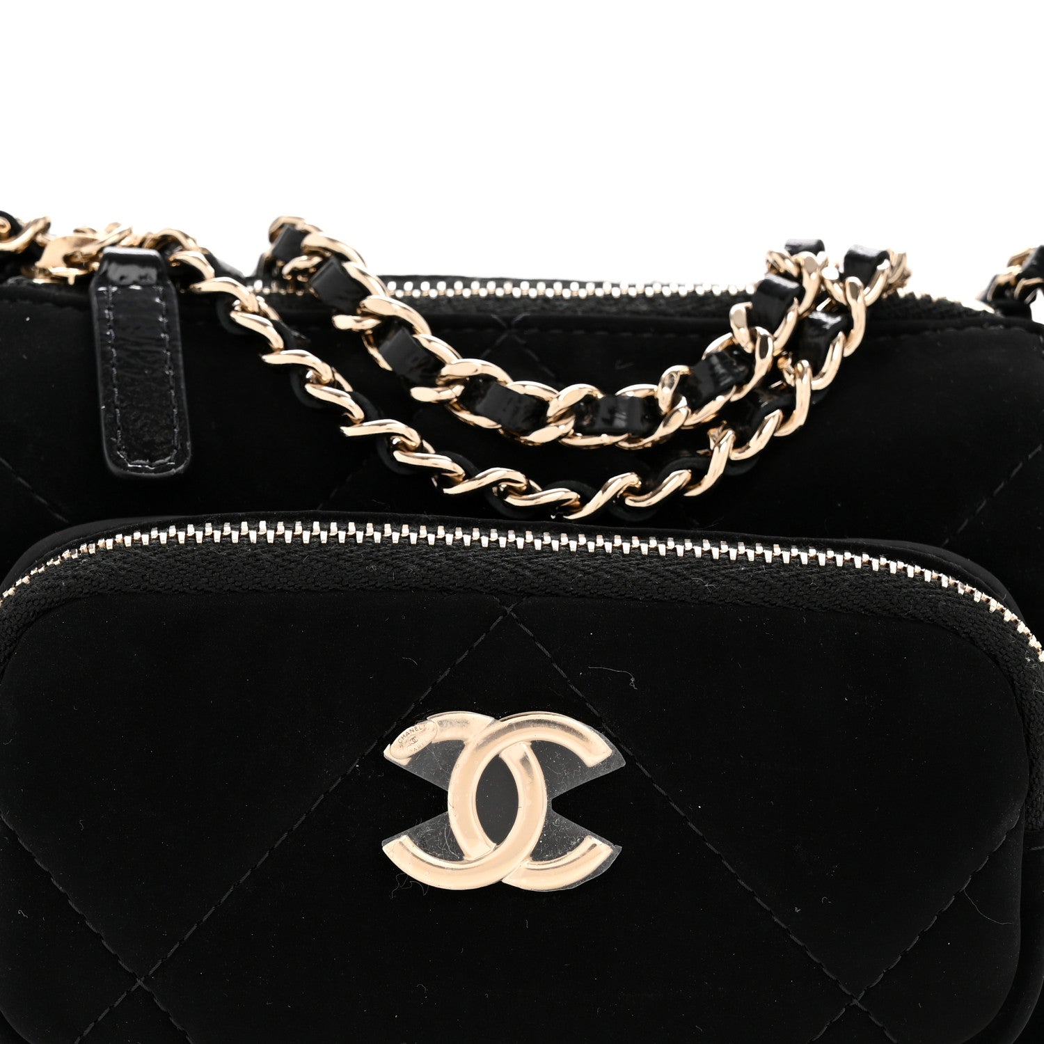 Chanel Velvet Effect Nylon Shiny Crumpled Calfskin Mini Quilted