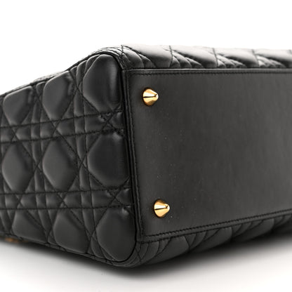 Christian Dior Lambskin Cannage Medium Lady Dior Black 9 of 11