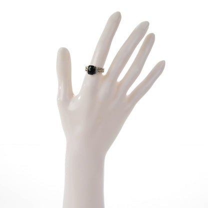 David Yurman Sterling Silver Diamond Black Onyx 10mm Petite Wheaton Ring 53 6.5 2 of 4