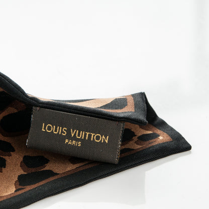 Louis Vuitton Silk Leopard Bandeau Scarf Marron 4 of 5