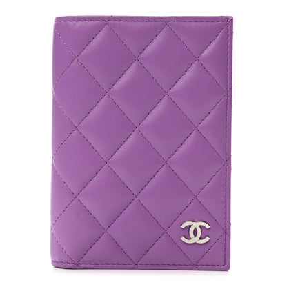 Chanel Lambskin Quilted Passport Holder Purple 1 of 7