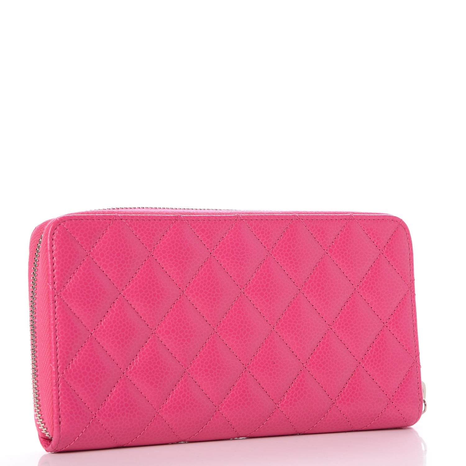 Chanel Caviar Quilted Large Gusset Zip Around Wallet Pink 3 of 9