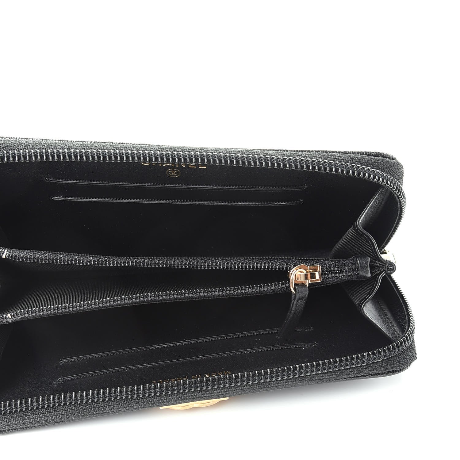 Chanel Caviar Quilted Small Boy Zip Around Wallet Black 5 of 8