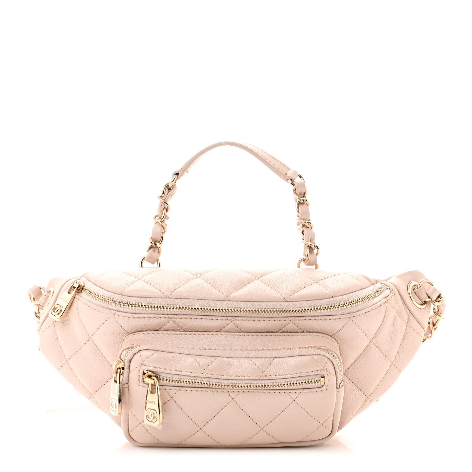 Chanel Iridescent Calfskin Quilted All About Waist Belt Bag Beige 1 of 11
