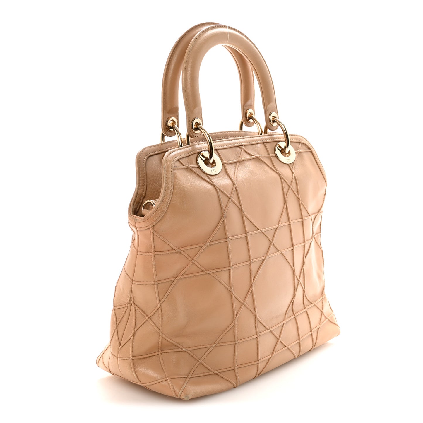 Lambskin Cannage Medium Granville Tote Beige