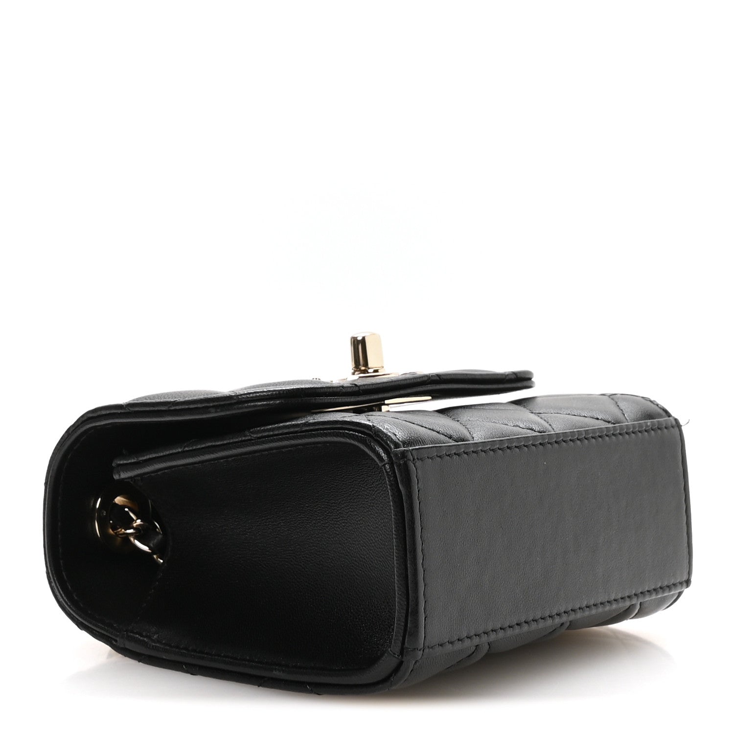 Chanel Lambskin Quilted Mini Trendy CC Clutch With Chain Black 4 of 11