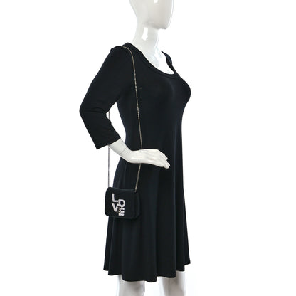 Burberry Cotton Terry Mini Love Lola Bag Black White 2 of 8