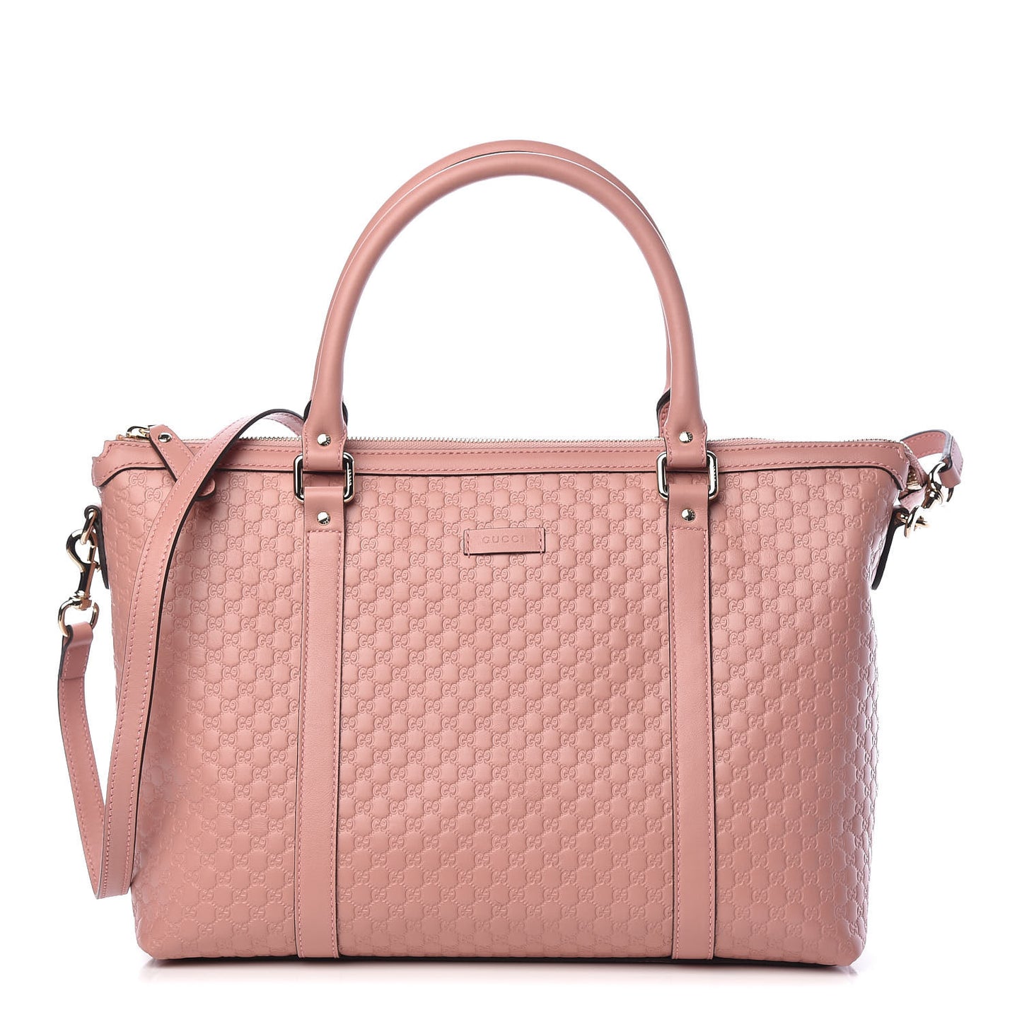 Soft Microguccissima Medium Zippered Satchel Soft Pink