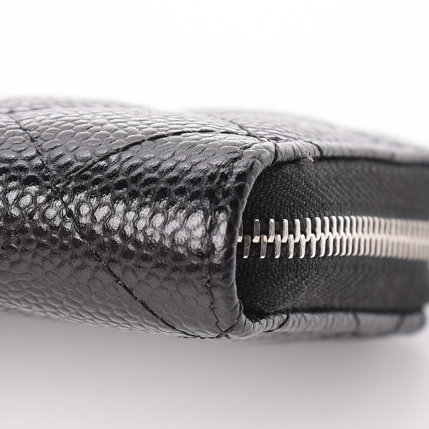 Caviar Quilted Zip Coin Purse Black