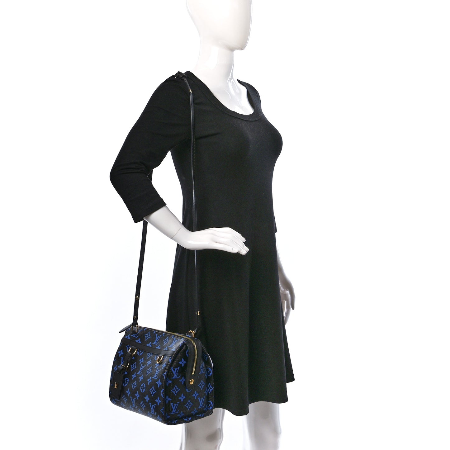 Colored Monogram Speedy Amazon PM Blue Black
