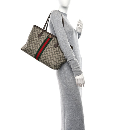 Gucci GG Supreme Monogram Medium Ophidia Shopping Tote Brown 2 of 12