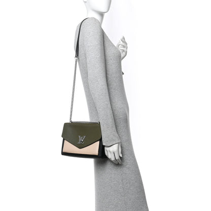 Louis Vuitton Soft Calfskin Mylockme Chain Bag BB Smokey Brown Green 2 of 11