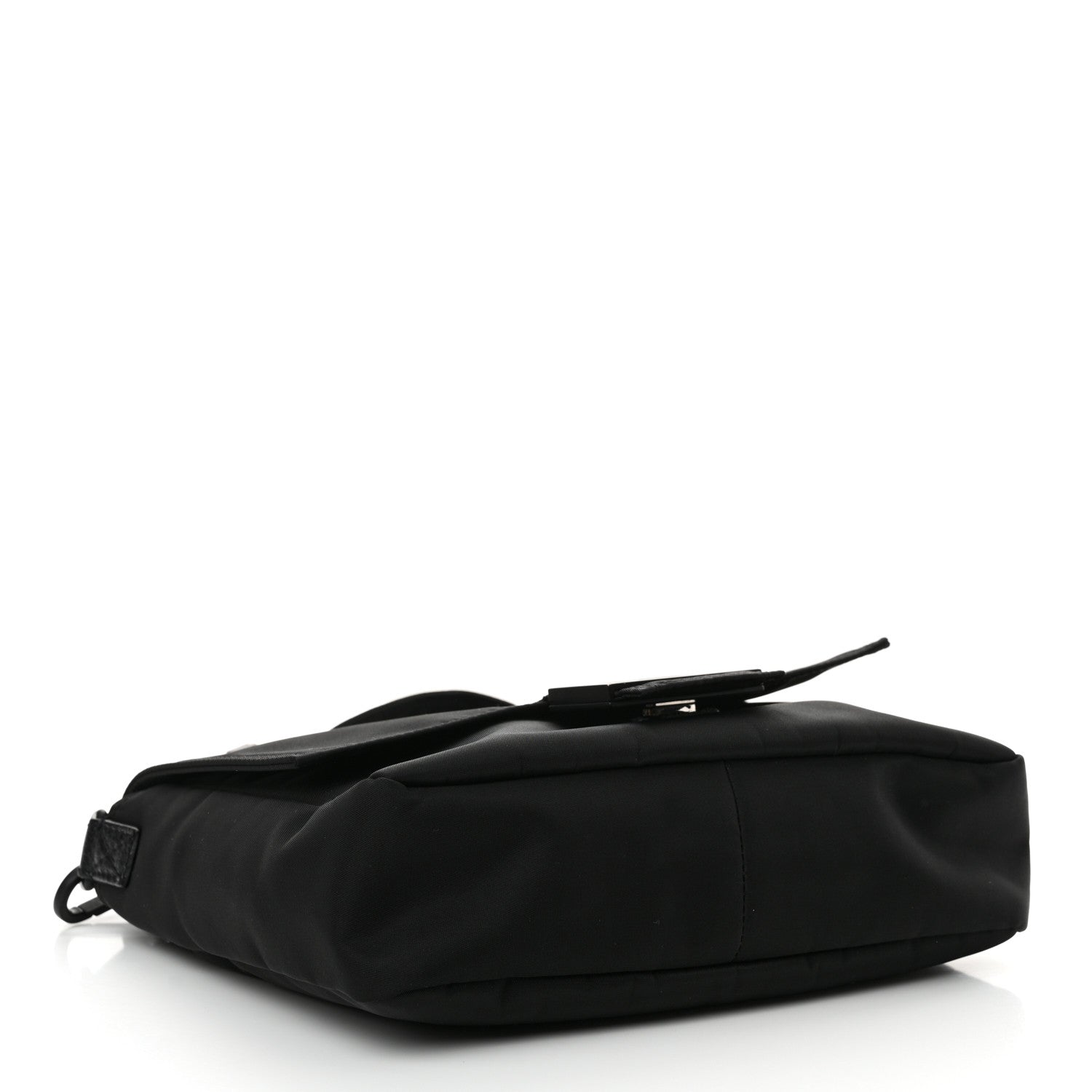 Fendi Econyl Nylon Cuoio Romano Monochrome Medium Baguette Messenger Bag Black 4 of 12